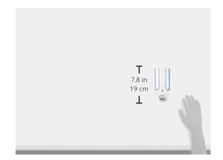 Dozator de săpun Axentia, montare pe perete, plastic, 380 ml, alb, 8 x 19 x 9.5 cm [6]