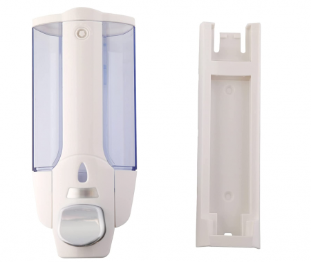 Dozator de săpun Axentia, montare pe perete, plastic, 380 ml, alb, 8 x 19 x 9.5 cm [3]