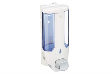 Casa, Gradina & Bricolaj - Dozator de săpun Axentia, montare pe perete, plastic, 380 ml, alb, 8 x 19 x 9.5 cm