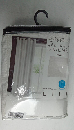 Draperie din catifea cu ochiuri Eurofirany, model ondulat, 140 x 250 cm, alb [6]