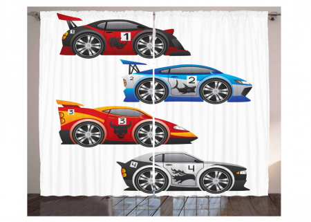 Textile si covoare - Draperie pentru camera copilului cu misini de cursa Abakuhaus, multicolor