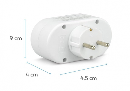 Dublu Stecher Garza 430024 cu impamantare,  Alb [2]