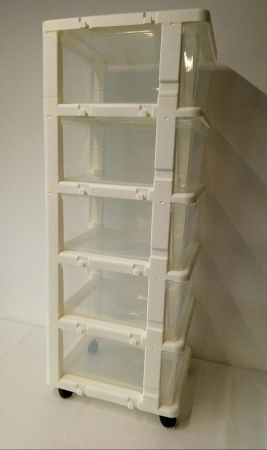 Dulap de depozitare din plastic Cetomo, alb, 5 sertare [1]