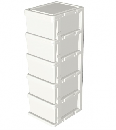 Dulap de depozitare din plastic Cetomo, alb, 5 sertare [0]