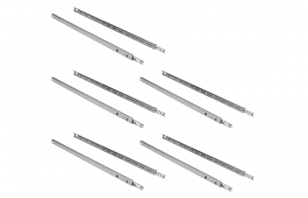 Mobila Living & Dining - Emuca 3009305  Set de 5 perechi de glisiere cu extensie parțială pentru sertar, zincat, 438 mm