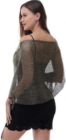 Esarfa lunga tip sal pentru femei Ladiery, negru auriu [1]