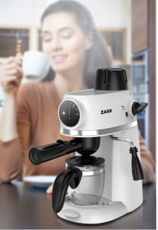 Espressor de cafea Zass ZEM 07 Alb, 800W, presiune 3,5 bari, 240ml, 2-4 cesti [5]