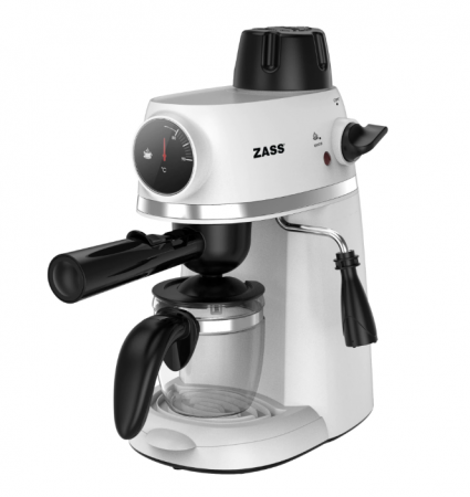 Produse RESIGILATE Zass, Sero si Trisa - Espressor de cafea Zass ZEM 07 Alb, 800W, presiune 3,5 bari, 240ml, 2-4 cesti