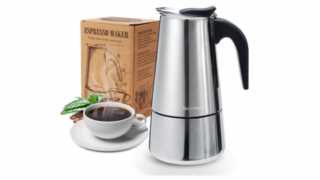 Espressor Godmorn, cafetieră italiană Moka din oțel inoxidabil, potrivită pentru aragazul cu inducție, 4 căni, 200 ml [0]