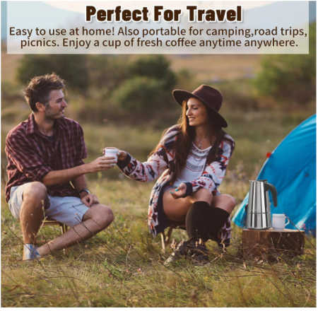 Espressor Godmorn, oțel inoxidabil 430, 450 ml, potrivit pentru plită cu inducție [3]