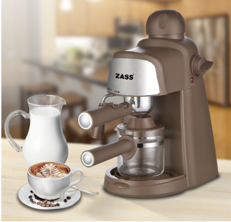 Espressor manual Zass ZEM 05, 800W, Dispozitiv Cappuccino, Maro [3]