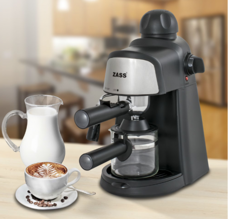 Espressor manual Zass ZEM 05, 800W, Dispozitiv Cappuccino, Negru [1]