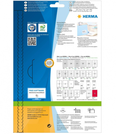 Etichete autoadezive A5, Herma, 148,5 x 205 mm, 400 bucati, Alb [4]