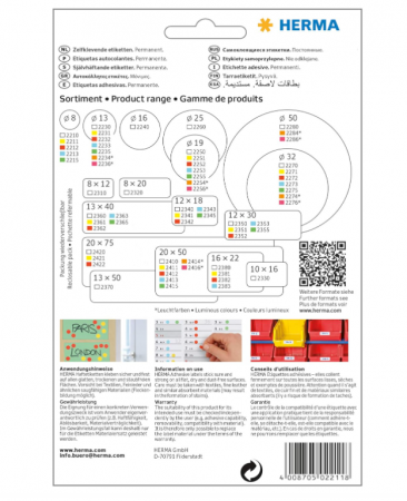 Etichete autoadezive HERMA 2211 colorate Ø 8 mm, 5632 bucati [1]