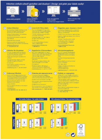 Etichete universale AVERY L4759-10 pentru biblioraft (27 Etichete cu Ultra Grip, 61 x 297 mm) 9 Foi, Alb [8]