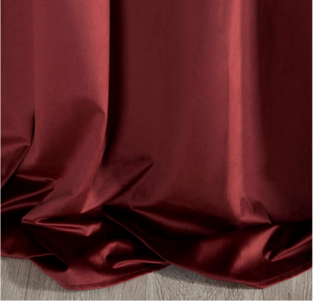 Eurofirany Draperie moale din catifea, opacă, simplă, cu bandă Rufflette pentru șină, 140 x 270 cm, Bordeaux închis [6]
