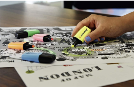 Evidentiator, Highlighter STABILO BOSS, set de 5 culori, galben, portocaliu, roz, verde și albastru [3]