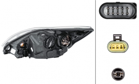 Far dreapta Ford Focus II (DA_, HCP, DP) bi-xenon HELLA 1EL 354 807-061 [1]