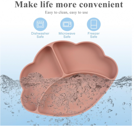 Farfurie pentru bebe COTTONBEBE cu ventuza, lingură + furculiță [6]