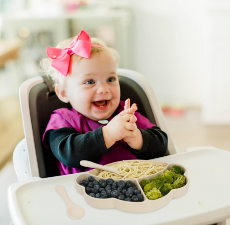 Farfurie pentru bebe COTTONBEBE cu ventuza, lingură + furculiță [4]