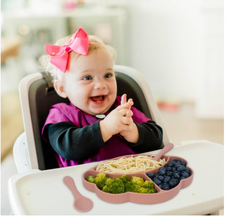 Farfurie pentru bebe COTTONBEBE cu ventuza, lingură + furculiță [4]