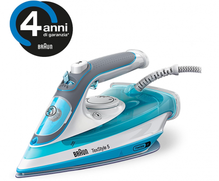 Fier de calcat cu abur Braun Household TexStyle 5 SI 5006 BL, talpa Freeglide 3D, 2600 wati, 180 g/min, 330 ml [1]