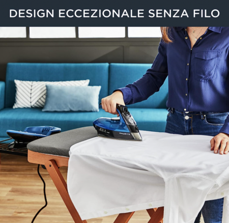 Fier de călcat cu abur fără fir Rowenta De5010 Freemove, 2400 W, 250 ml, abur 120 g/min [4]