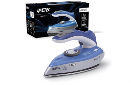 Fiare si Statii de Calcat - Fier de călcat cu abur Imetec Nuvola, placă de oțel inoxidabil 1000 W, de călătorie