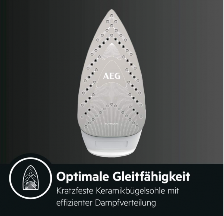 Fier de calcat cu aburi AEG DB 1740LG, 2400 W, 30g abur/min, talpă ceramică, 250 ml, sistem anticalcar [3]