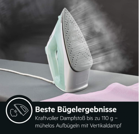 Fier de calcat cu aburi AEG DB 1740LG, 2400 W, 30g abur/min, talpă ceramică, 250 ml, sistem anticalcar [4]