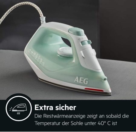 Fier de calcat cu aburi AEG DB 1740LG, 2400 W, 30g abur/min, talpă ceramică, 250 ml, sistem anticalcar [6]