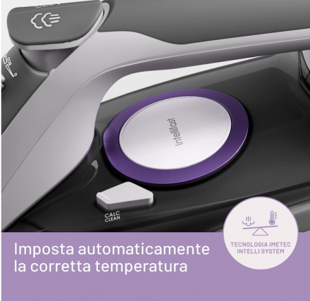 Fier de călcat cu aburi Imetec Intellifast, Tehnologia Intelli System, Talpă Ceramic Diamond, anti-calcar, 2400 W [2]
