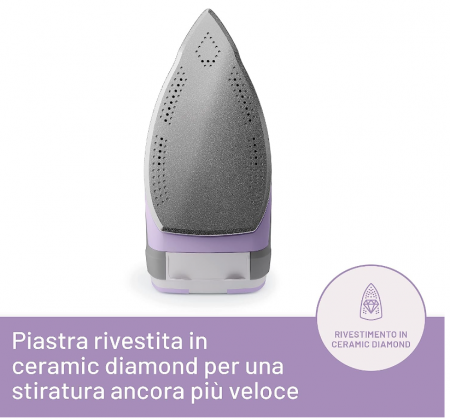 Fier de călcat cu aburi Imetec Intellifast, Tehnologia Intelli System, Talpă Ceramic Diamond, anti-calcar, 2400 W [3]