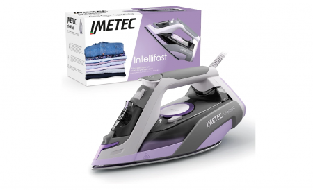 Fiare si Statii de Calcat - Fier de călcat cu aburi Imetec Intellifast, Tehnologia Intelli System, Talpă Ceramic Diamond, anti-calcar, 2400 W