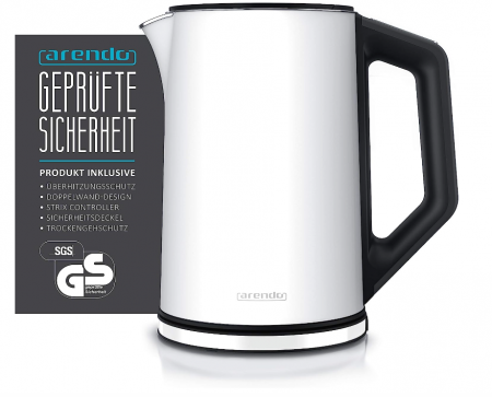 Fierbător apa Arendo din oțel inoxidabil, 40-100 de grade, 1,5 litri, 2200 W, GS [1]