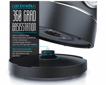 Fierbător Arendo din oțel inoxidabil cu afișare a temperaturii, 1.5 L, filtru de calcar [4]
