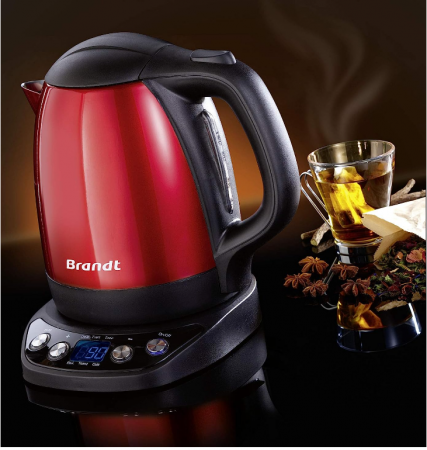 Fierbător Brandt BO1200ER, oțel inoxidabil, 2200W, roșu [3]