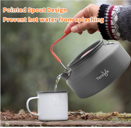 Fierbător/Ceainic Tentock pentru camping, de 1L, din aluminiu [4]