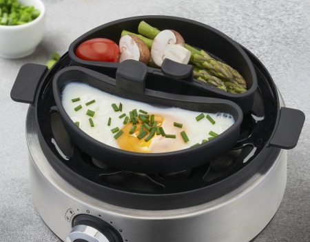 Fierbator electric de oua Trisa Vario Eggs 7390.7512, 400 W, 7 oua, Argintiu [4]