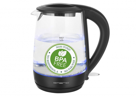 Electrocasnice pentru Bucatarie - Fierbător de sticlă electric Emerio WK-123124, 1.7L, fără BPA, 2200W