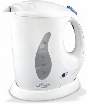 Fierbător electric Adler 02, capacitate de 0.6 litri, putere 760 W, plastic , alb [5]