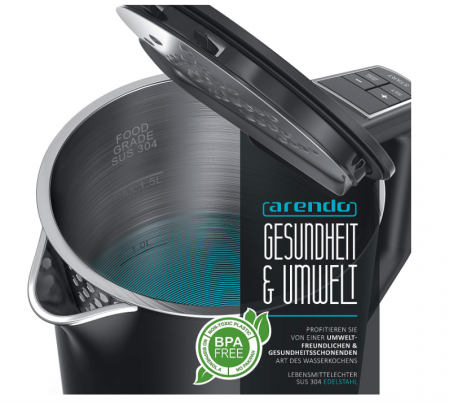 Fierbator electric Arendo din otel inoxidabil, 40-100 grade, 1.5 L [6]