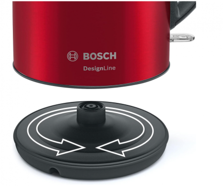 Fierbător electric Bosch DesignLine TWK3P424 1.7 L, 2400 W, roșu [8]