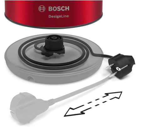 Fierbător electric Bosch DesignLine TWK3P424 1.7 L, 2400 W, roșu [7]