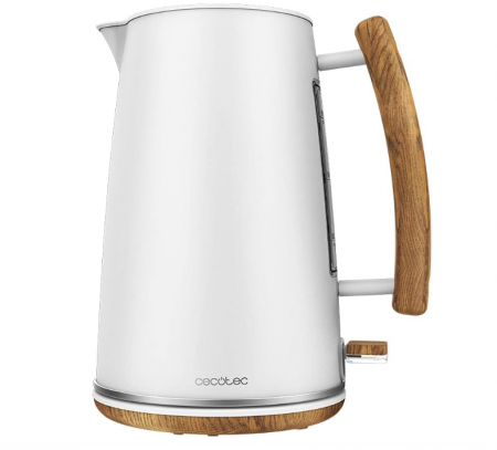 Casa, Gradina & Bricolaj - Fierbător electric Cecotec ThermoSense 400 White Woody, Capacitate 1.7 L, Putere 3000 W