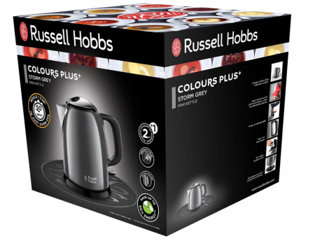 Fierbător electric compact Russell Hobbs, 1L, 2400W, filtru de calcar detașabil și lavabil, oțel inoxidabil, 24993-70 [1]