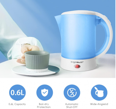 Fierbător electric de calatorie Aigostar Walking Drip, 650W, 0.6 litri [3]