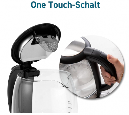 Fierbător electric din sticlă COSORI, 1.7L, 2200W, oțel inoxidabil, fără BPA [5]