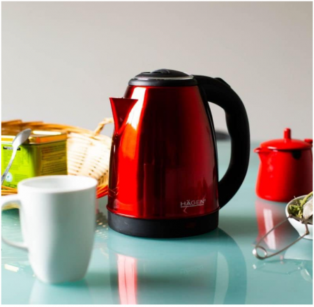 Fierbător electric Hagen, 1.8L, oțel inoxidabil, fără fir, HA5525-RED [5]