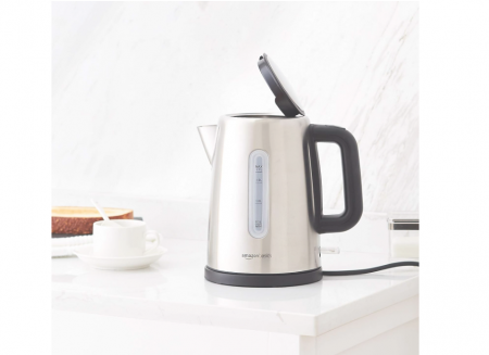 Fierbător portabil din oțel inoxidabil Amazon Basics, 1.7 L, argintiu [5]